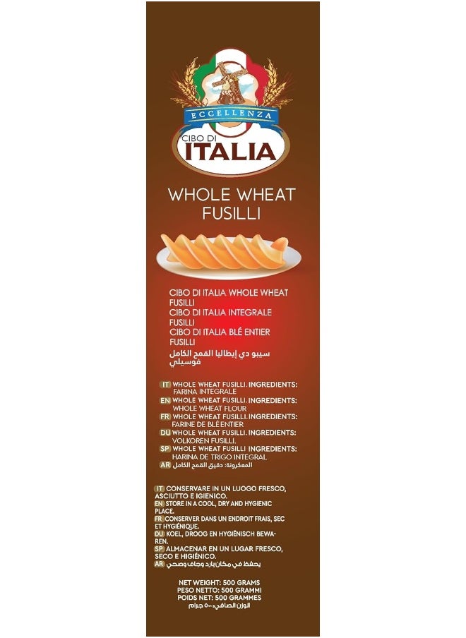 Cibo Di Italia Cibo Di Italia Pasta Fusilli - Whole Wheat 500g | Integrali | Vegetarian  - Image 5