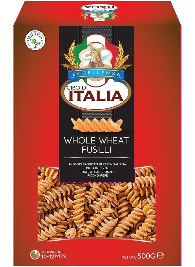 Cibo Di Italia Cibo Di Italia Pasta Fusilli - Whole Wheat 500g | Integrali | Vegetarian  - Image 1