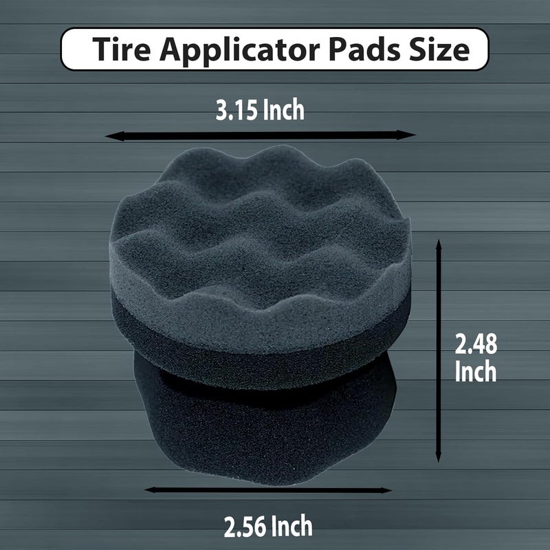RXALASKA Tire Shine Applicator Pads, 2 Pcs Tire Dressing Applicator, Reusable Tire Shine Sponge Wave Contoured for Car Detailing - Image 2