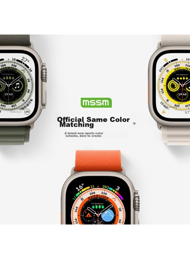 Mssm Nylon Alpine Loop Band For Apple Watch Ultra/s10/9/8/7/6/5/se, Green, 49/46/45/44mm - Image 2