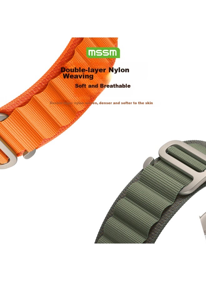 Mssm Nylon Alpine Loop Band For Apple Watch Ultra/s10/9/8/7/6/5/se, Green, 49/46/45/44mm - Image 3