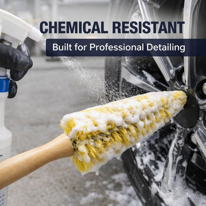 HI-TECH Wheel Spoke Brush for Rims & Wheels - Cone Shape for Cleaning Crevices & Hard-to-Reach Areas, Chemical Resistant, Safe on All Finishes - 1 Pack - Image 4