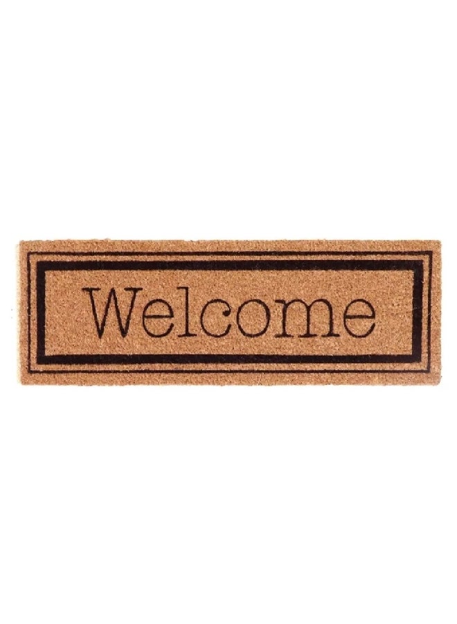 EVIDECO Non-Slip Backing Attractive Design Welcome Door Mat Black and Brown 25 x 75 cm 140481002 - Image 1