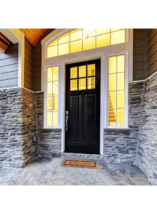 EVIDECO Non-Slip Backing Attractive Design Welcome Door Mat Black and Brown 25 x 75 cm 140481002 - Image 4