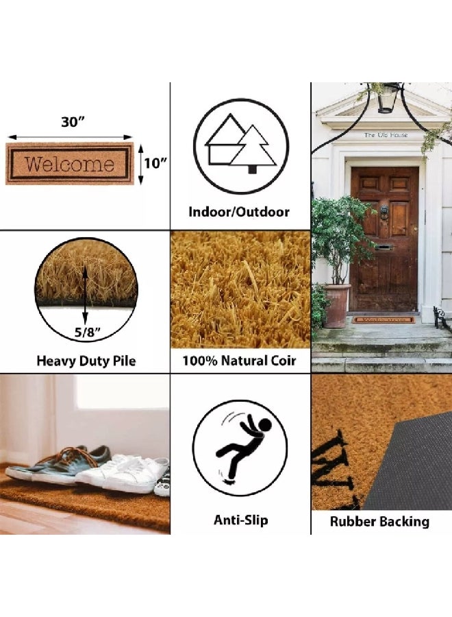 EVIDECO Non-Slip Backing Attractive Design Welcome Door Mat Black and Brown 25 x 75 cm 140481002 - Image 3