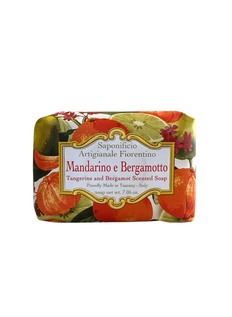 SAPONIFICIO ARTIGIANALE FIORENTINO Mandarin & Bergamot Soap (200g) - Image 2