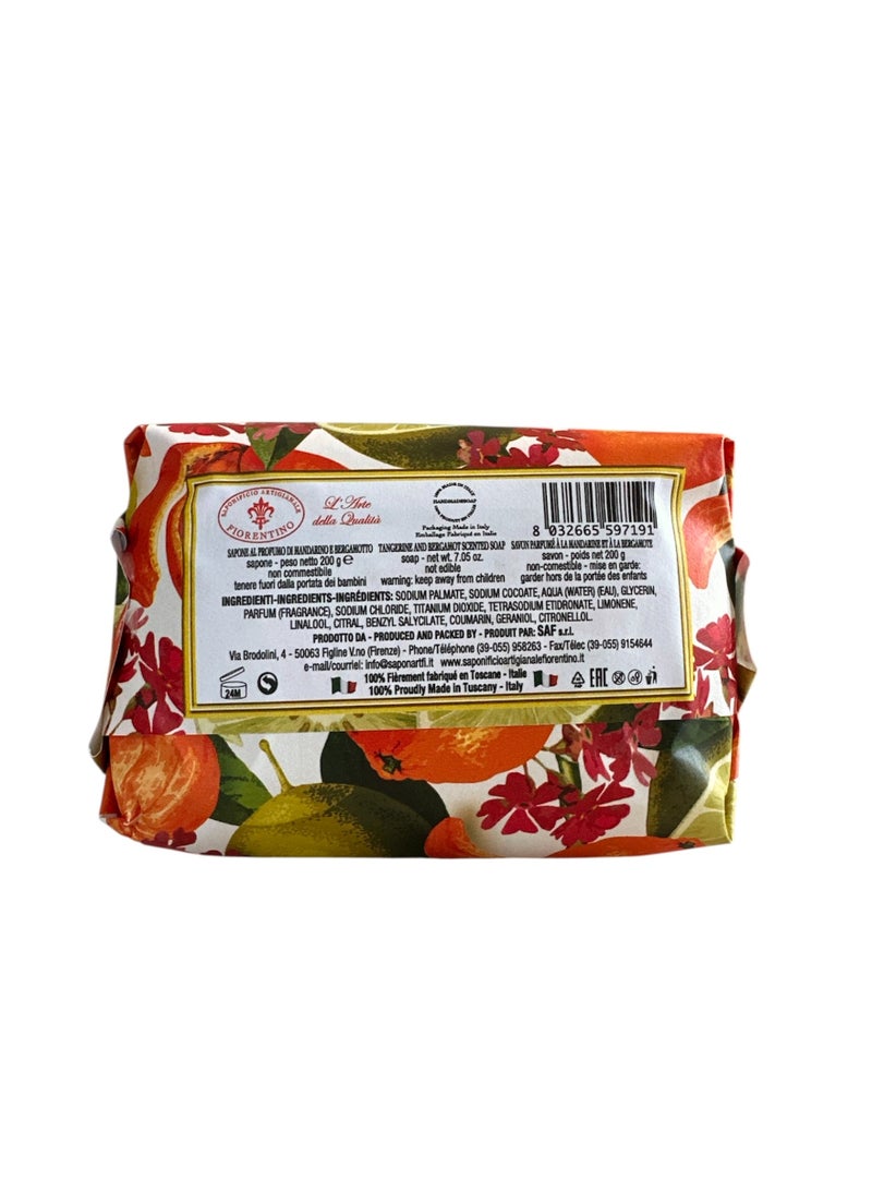 SAPONIFICIO ARTIGIANALE FIORENTINO Mandarin & Bergamot Soap (200g) - Image 3