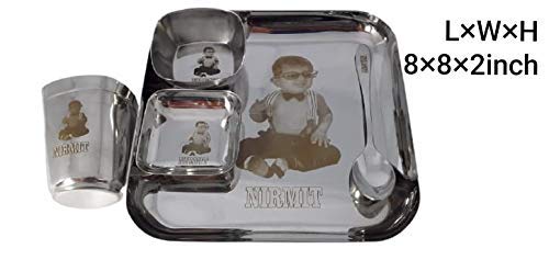 Va Sun Customized GiftCustom Laser Print Stainless Steel Dinner Set 8 inch Square - Image 2