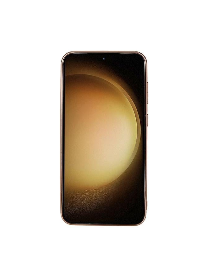 اس-توب جراب لهاتف Samsung Galaxy S23+ 5G من الجلد الطبيعي من سلسلة Weilai، جراب هاتف مطلي بالكهرباء النانوية - Image 2