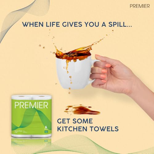 Premier 2 Ply Kitchen Tissue Paper Roll | 240 Pulls | 60 Kitchen Towels X 4 Rolls | Paper Towels for Everyday Cleaning, Kitchen Paper Wipes, Multipurpose tissue rolls for Home Office - Image 4