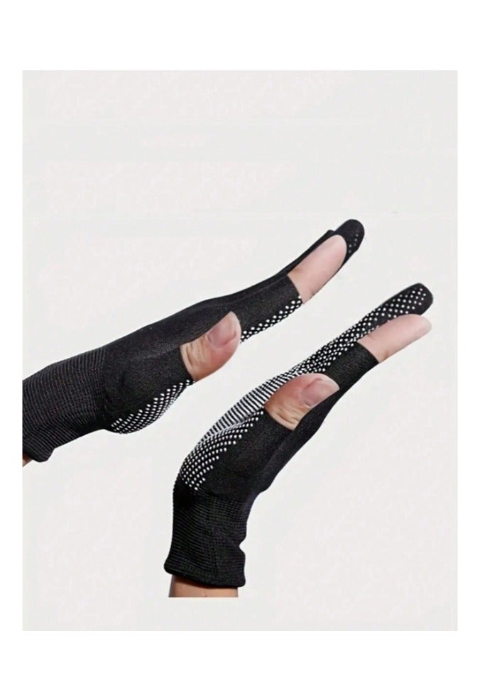 OASIS-TH 2 Pairs Cycling Gloves Fishing Gloves Sun Proof Golves Non-Slip Two FingerTips, Comfortable And Breathable - Image 2