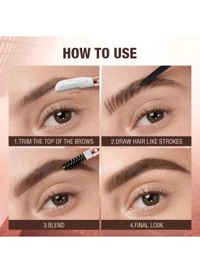 O.TWO.O O TWO O 3 IN 1 Eyebrow Pen with Eyebrow Scraper Brush Eyebrow Pencil 12g Waterproof Long Lasting Natural Look Makeup Tool - Image 5