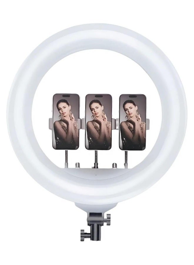 التخطيط مصدر إضاءة دائري LED RGB بسيط بمقاس 56 سم من بلوكاما R56 برو، بزاوية دوران 360 درجة، تصميم غير مزلق، تحكم عن بعد لاسلكي، حماية للعين، شدة إضاءة قابلة للتعديل ودرجة حرارة اللون قابلة للتعديل - Image 2