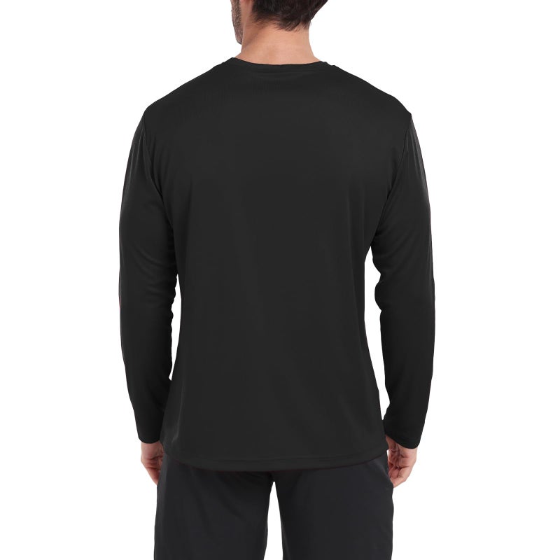 HovSiyla Long Sleeve Shirts for Men Moisture Wicking Mens Tee Shirts Workout Sun Protection T Shirt for Running 5 Black M - Image 2