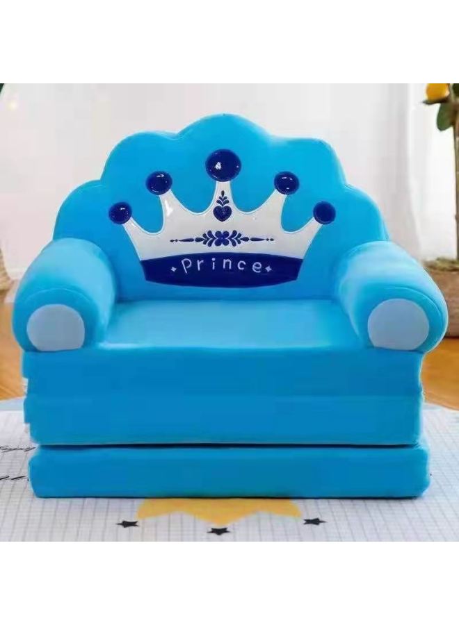 Cute Cartoon Seat Plush Folding Sofa Crystal Super Soft Baby Seat Lazy Child Sofa-Specifications:Three-layer Folding Finished Product-Color:Pink Crown - Image 4