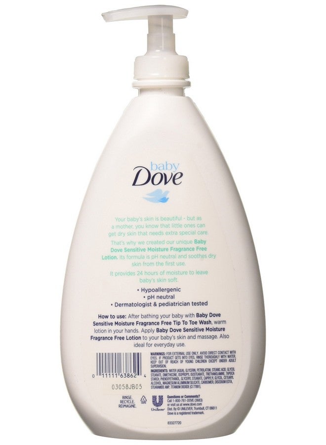 بيبي دوف لوشن بيبي دوف المرطب للوجه والجسم للبشرة الحساسة، 20 أونصة سائلة (عبوة من 4 قطع)