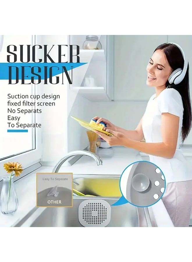 White 2 Pack Hair Catcher for Sink Shower Anti Clog Drain Filter - Image 5