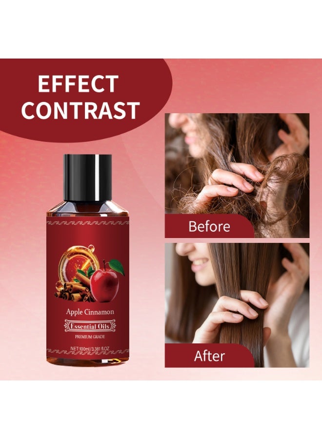 إسينشال أويلز Natural Plant Extract Formula | Deeply Nourishes and Repairs | Improves Dryness and Frizz | Creates Full, Smooth Hair Apple Cinnamon Hair Oil (100ml) - Image 5