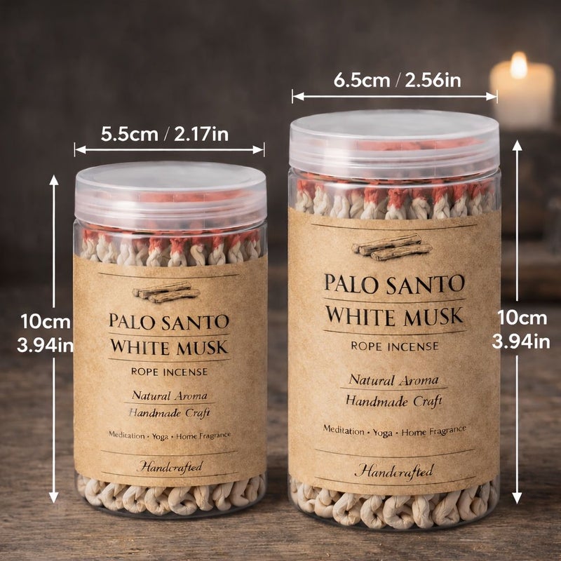 Premium 38pcs Canned Sacred Wood White Musk Handmade Rope Incense Traditional Handwoven Slow Burning Lasting Fragrance For Yoga Meditation Home Ambiance Bedroom Aroma - Image 3