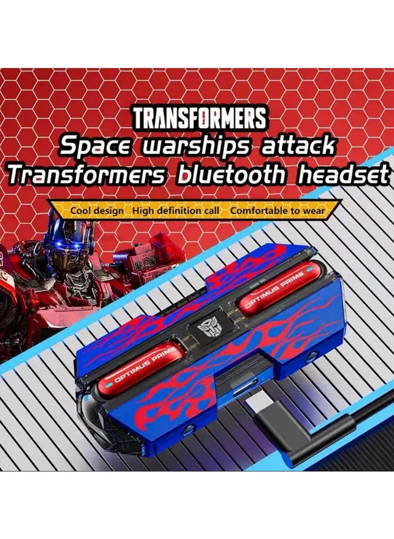 TRANSFORMERS - Transformers TF-T01 Wireless Headphones Bluetooth  Earbuds Headsets Optimus Prime Blue  High Quality And Intelligent Noise Reduction，HD Calls, HIFI Stereo, 1.5h Charging Time FD52850259 - Image 1
