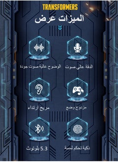 TRANSFORMERS Transformers TF-T01 Wireless Headphones Bluetooth  Earbuds Headsets Optimus Prime Blue  High Quality And Intelligent Noise Reduction，HD Calls, HIFI Stereo, 1.5h Charging Time FD52850259  - Image 5