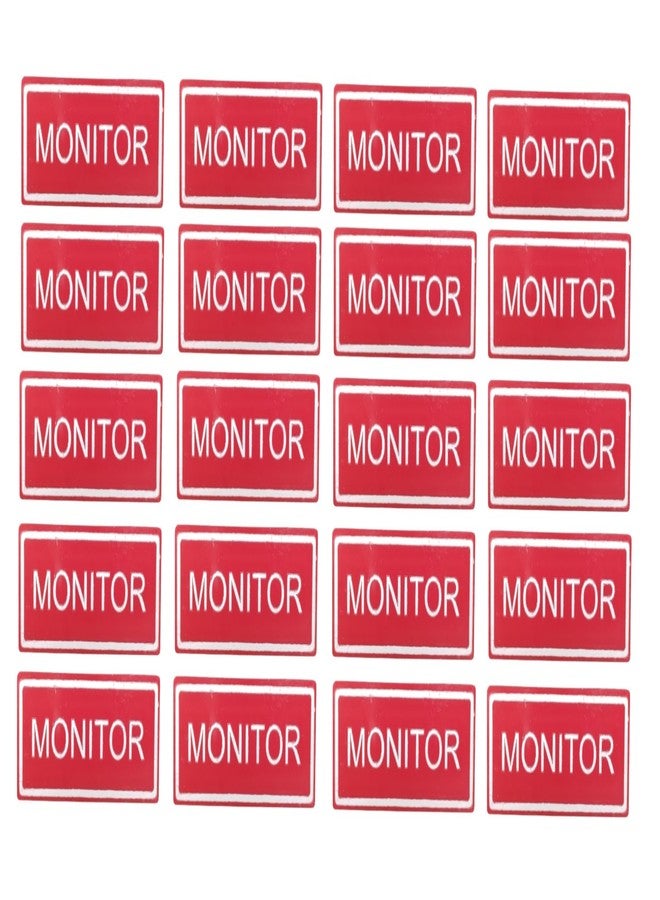 MOREL Class Monitors Badge in RED Acrylic PINBACK Name Badge Used for School, College Classes |Pack of 20| - Image 1