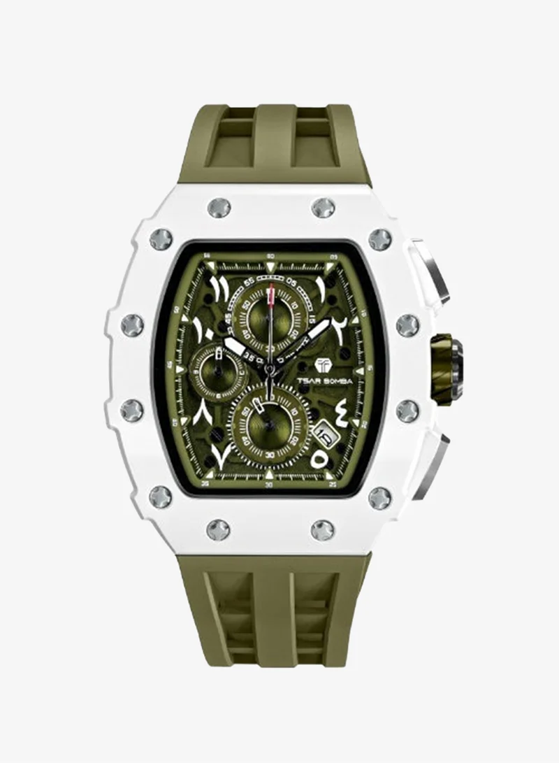 Tsar Bomba  TSAR BOMBA Watches Men Luxury Square Mens Watch Chronograph 50M Waterproof Sapphire Glass Japan Quartz Movement TMI VK67 Silicone Strap Classic Tonneau Design Luminous Calendar Wrist Watches for Men | Best Price UAE