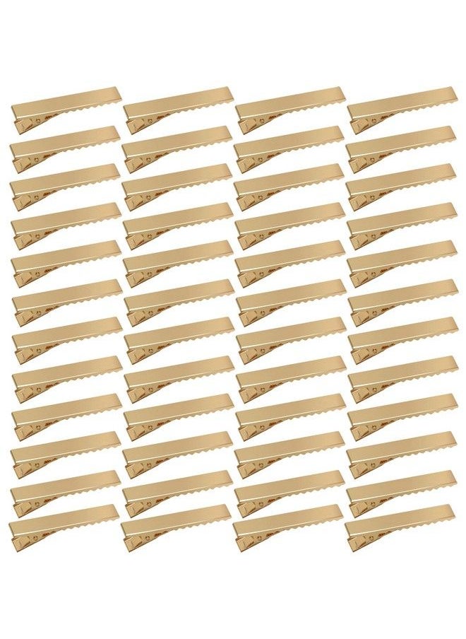 DED - 50 Pcs 4.5Cm Gold Alligator Clips Metal Clips For Diy Hair Bows Accessories Alligator Clip(4.5Cm1.8Inches) - Image 1