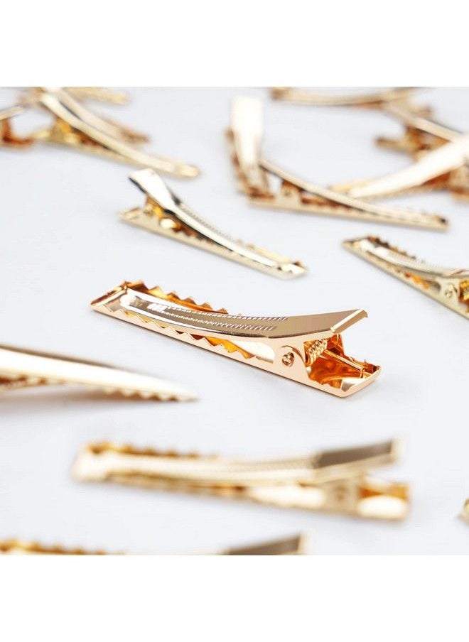 DED - 50 Pcs 4.5Cm Gold Alligator Clips Metal Clips For Diy Hair Bows Accessories Alligator Clip(4.5Cm1.8Inches) - Image 1