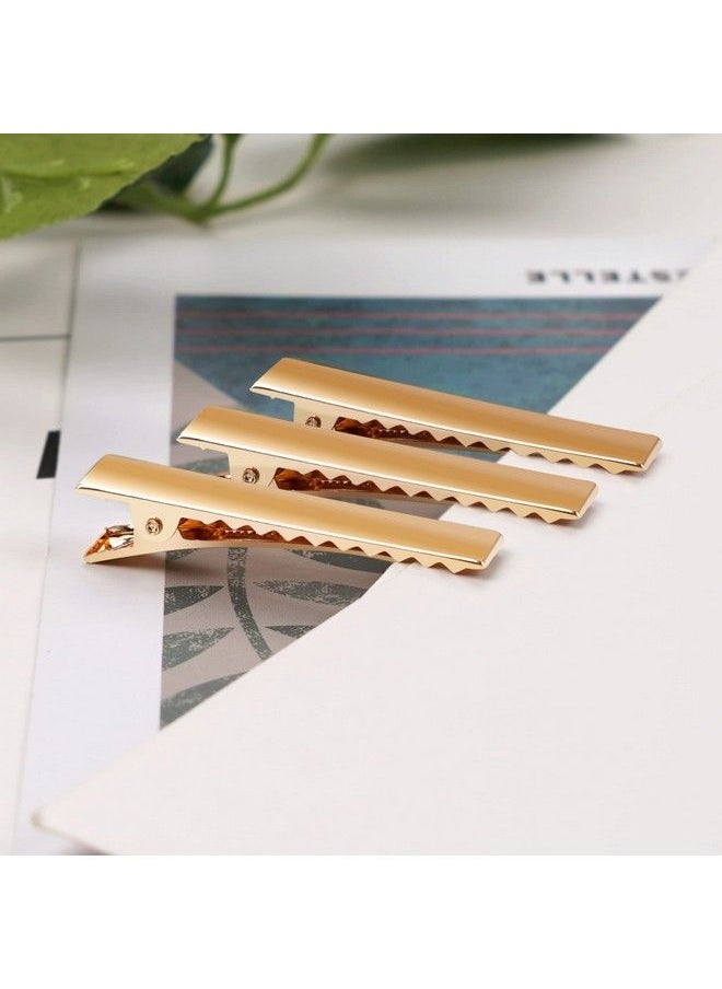 DED - 50 Pcs 4.5Cm Gold Alligator Clips Metal Clips For Diy Hair Bows Accessories Alligator Clip(4.5Cm1.8Inches) - Image 1