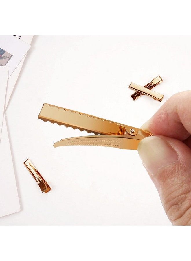 DED - 50 Pcs 4.5Cm Gold Alligator Clips Metal Clips For Diy Hair Bows Accessories Alligator Clip(4.5Cm1.8Inches) - Image 1