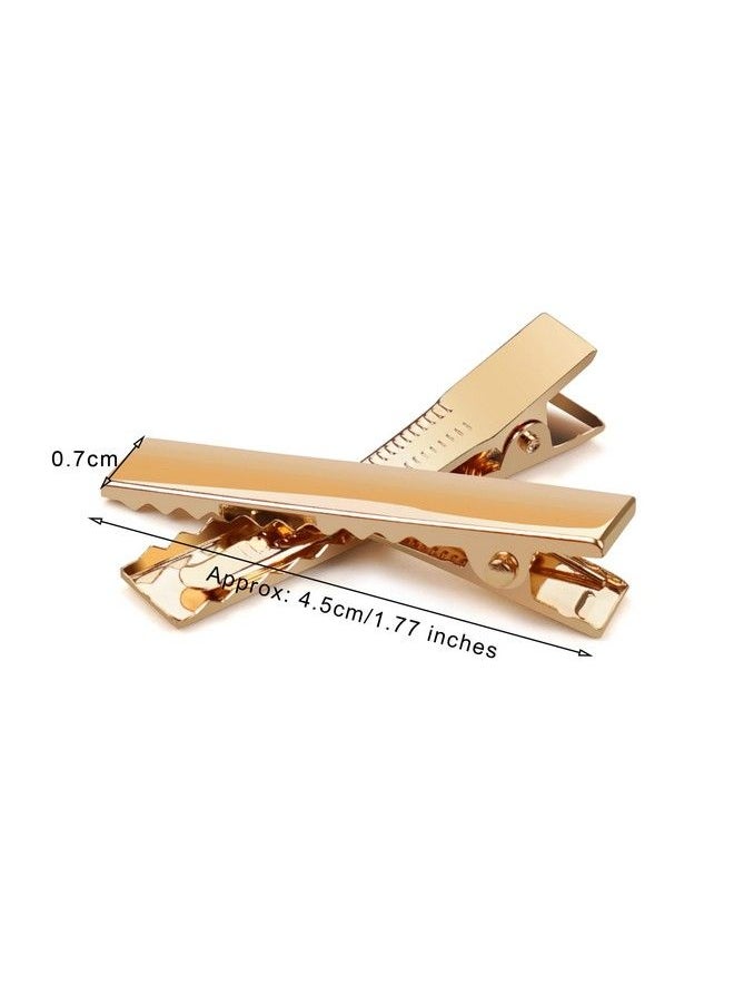 DED - 50 Pcs 4.5Cm Gold Alligator Clips Metal Clips For Diy Hair Bows Accessories Alligator Clip(4.5Cm1.8Inches) - Image 1