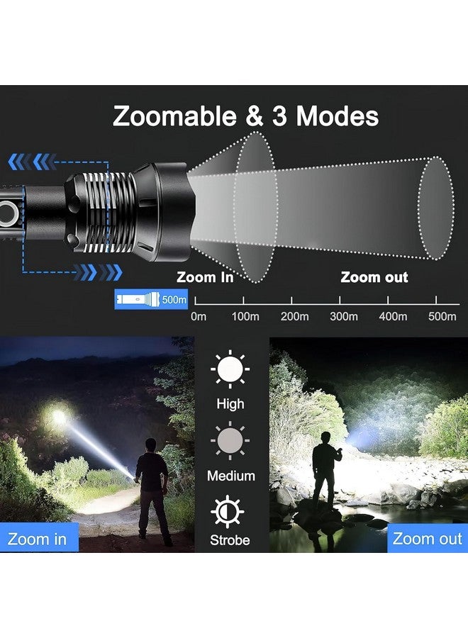 Drumstone [𝟏𝟓 𝐘𝐄𝐀𝐑𝐒 𝐖𝐀𝐑𝐑𝐀𝐍𝐓𝐘] Scuba Diving Flashlight, High Power Long Distance Rechargeable Flashlight Support Zoom in/Focus, for Camping Hiking - Image 5