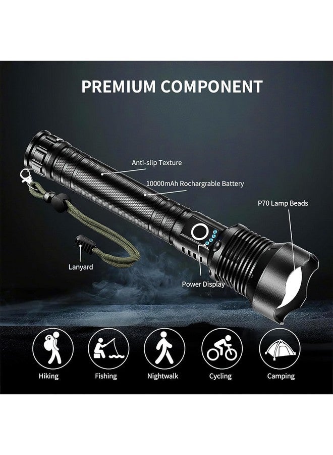 Drumstone [𝟏𝟓 𝐘𝐄𝐀𝐑𝐒 𝐖𝐀𝐑𝐑𝐀𝐍𝐓𝐘] Scuba Diving Flashlight, High Power Long Distance Rechargeable Flashlight Support Zoom in/Focus, for Camping Hiking - Image 4