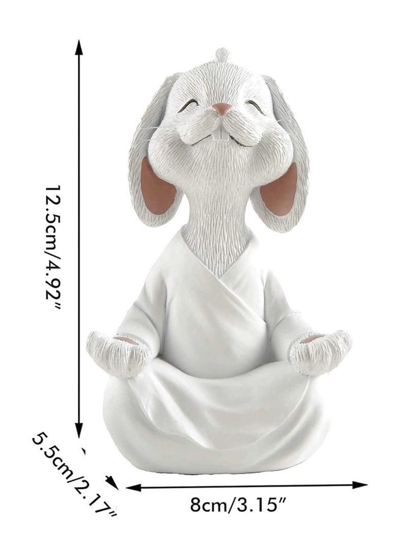Nariele Charming White Bunny Rabbit Figurine for Meditation  Yoga, Ideal Gift for Bunny Lovers - Perfect Home Decor for Mindfulness  Relaxation - Image 2