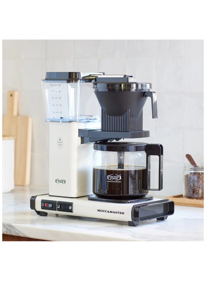 موكا ماستر KBG Coffee Brewer: ماكينة تحضير القهوة المفلترة مع دورق زجاجي – 1.25 لتر – أبيض  - Image 3