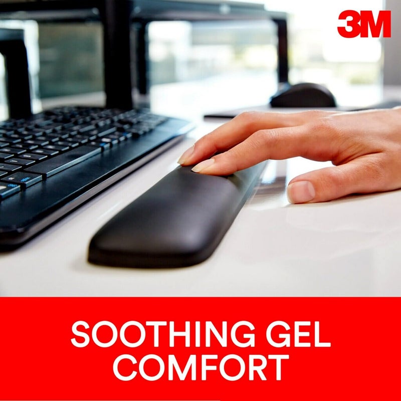 3M Gel Wrist Rest for Keyboards, Soothing 3M Gel Technology and Satin Smooth Cover for All Day Comfort and Support, Durable and Easy to Clean, 19", Black (WR85B) - Image 3
