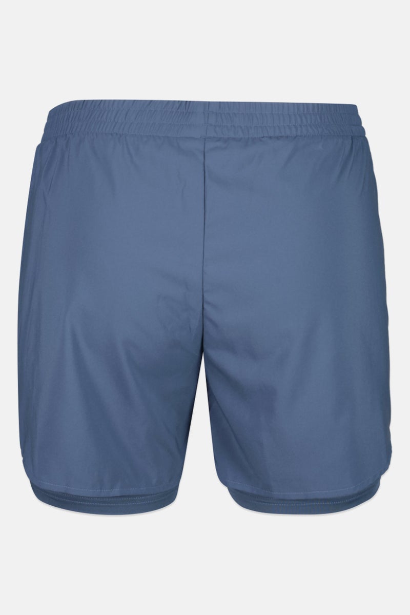 Adidas Women Sportswear Fit Brand Logo Training 2 In 1 Shorts, Slate Blue - Image 3