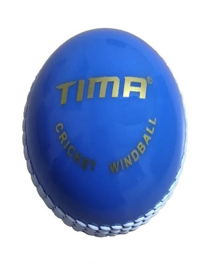 TIMA كرة كريكيت صناعية من تيما، كرات كريكيت صلبة من البولي إيثيلين - كرة تدريب داخلية وخارجية للتدريب (عبوة زرقاء من قطعة واحدة) - Image 1