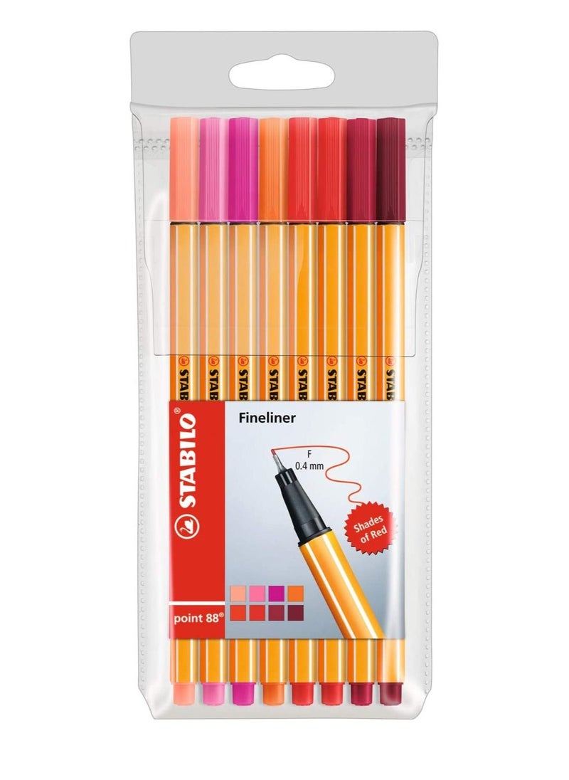 STABILO Stabilo Point 88 Fineliner Shades of Red Wallet -8  - Image 1