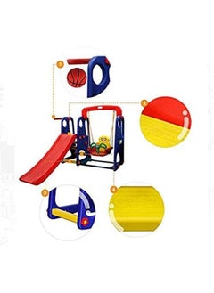 Megastar RBW TOYS 3 In 1 Slide Playset With Swing and Basket Ball Game  - Image 3