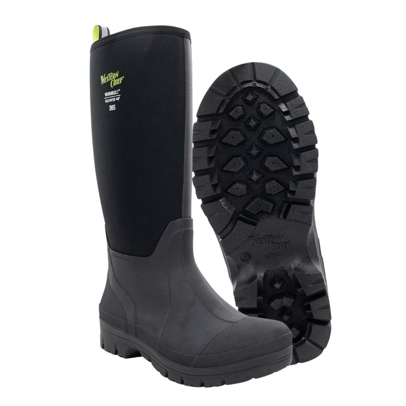 Western Chief Men's 365 Neoprene Rain Boots for Men - 100% Waterproof Rubber Boots for Men with Anti-Slip Outsole - Cold-Rated Muck Boots for Women for All-Weather Protection, Tall, Black, 13 - Image 1