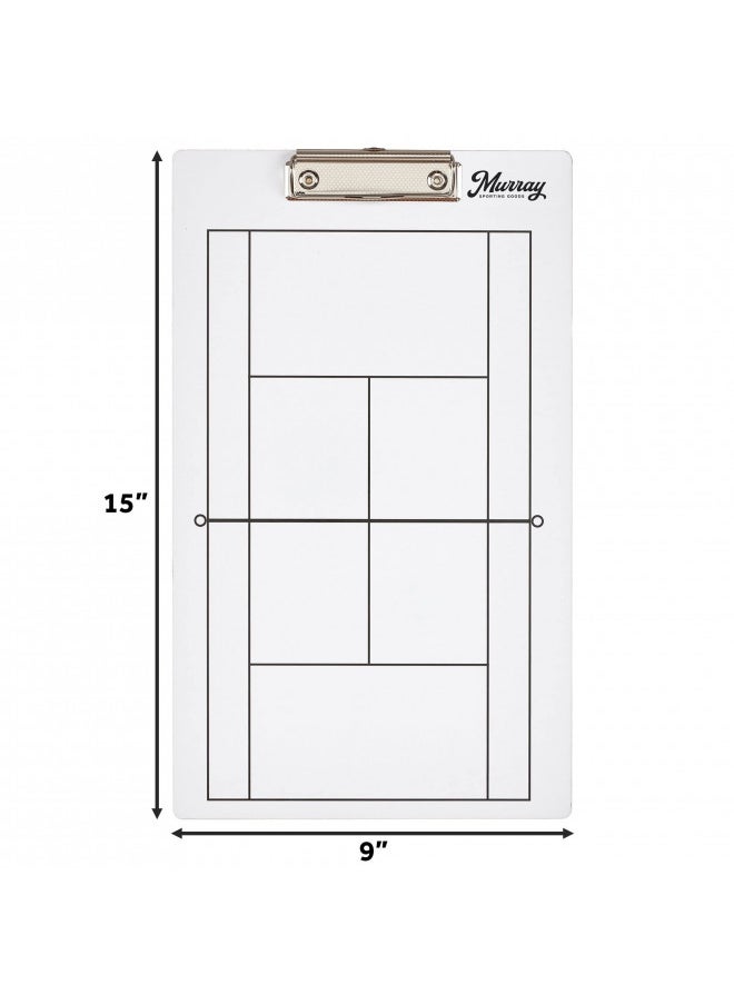 Murray Sporting Goods Murray Sporting Goods Dry Erase Coaches Clipboard | Double-Sided Dry Erase White Board (Tennis)  - Image 4