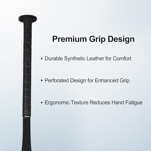 Secotan Baseball Training Bat - Ultra Lightweight Bat - Durable and Sturdy Aluminum Bat - Ideal for Softball Hitting Practise - Versatile Design Bats (28inch, Black) (Black) - Image 5