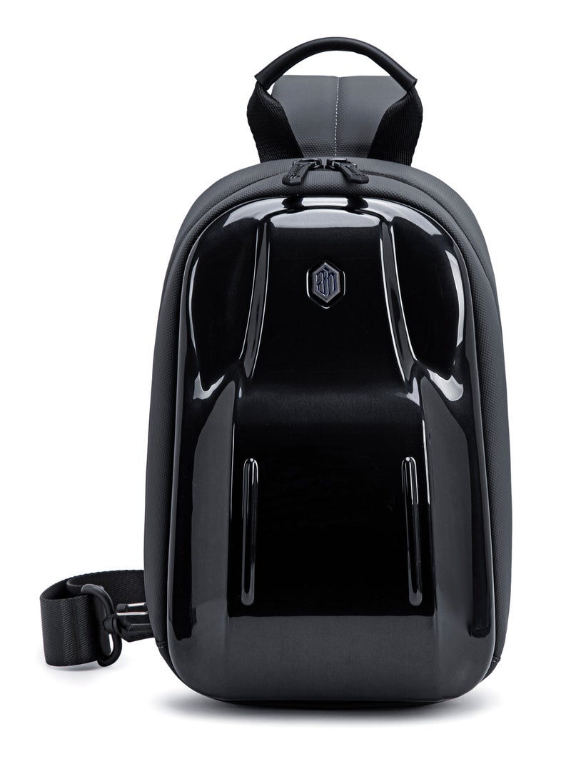 ARCTIC HUNTER Glossy Hard Shell Sling Bag Water Resistant Anti Theft Unisex Cross Body Shoulder Bag for Travel Business Casual XB00551 Grey  - Image 3