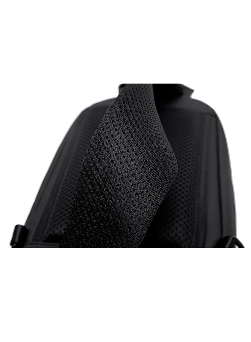 ARCTIC HUNTER Glossy Hard Shell Sling Bag Water Resistant Anti Theft Unisex Cross Body Shoulder Bag for Travel Business Casual XB00551 Black Grey