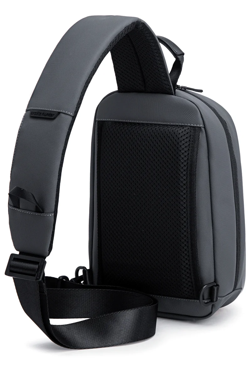 Arctic Hunter Black Grey Glossy Hard Shell Sling Bag Water Resistant Anti Theft Unisex Cross Body Shoulder Bag for Travel Business Casual XB00551 Black Grey  | Best Price UAE