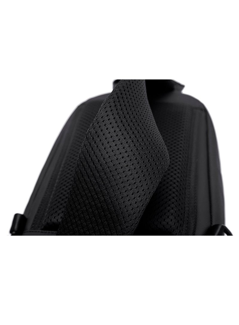 ARCTIC HUNTER Glossy Hard Shell Sling Bag Water Resistant Anti Theft Unisex Cross Body Shoulder Bag for Travel Business Casual XB00551 Black Grey - Image 5