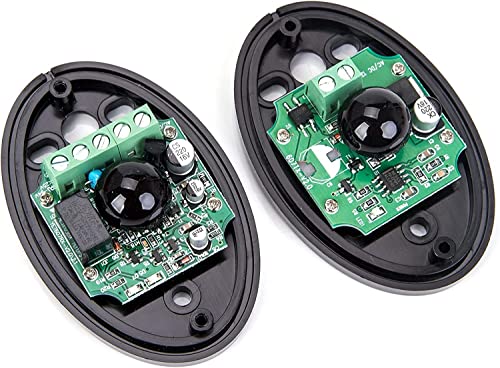 Xenocam Safety Infrared Sensor, Automatic Single Beam Counterpart 12/24v, Waterproof Detector Alarm,1Pair Half Egg 20m, for Home Gate Door Window Security System, (Transmitter and Receiver) Black - Image 1
