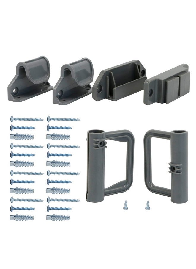 BETERTEK - Retractable Baby Gate Replacement Parts (Gray) Drilling Installation Retractable Gates for Dogs Replacement Hardware Full Set Mesh Baby Gate Hardware Kit Compatible BETERTEK Retractable Gates - Image 1